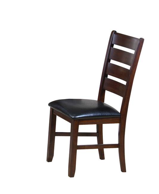 Black & Dark Brown Faux Leather Dining Chair - Set of 2