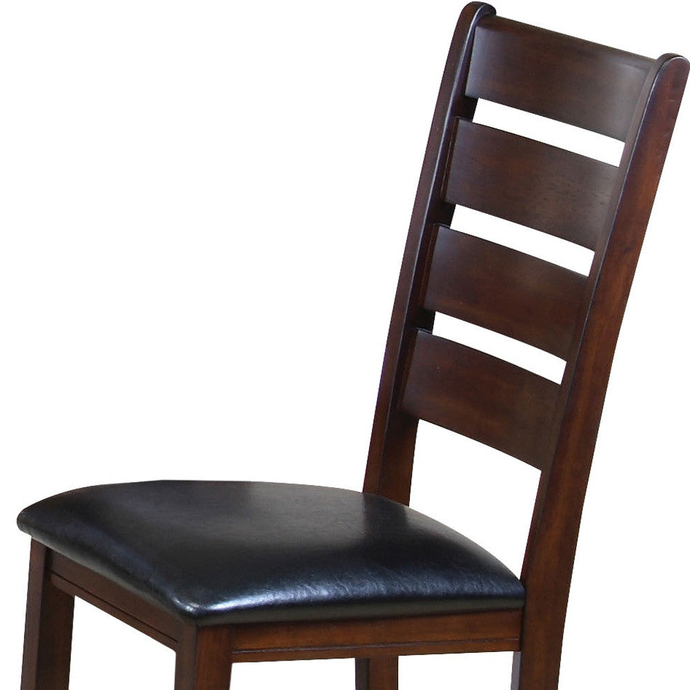 Black & Dark Brown Faux Leather Dining Chair - Set of 2