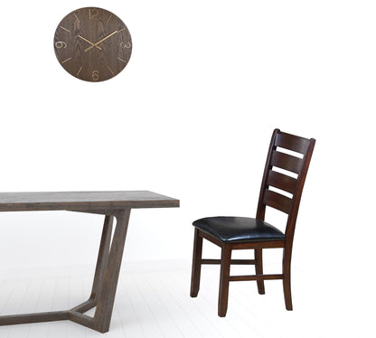 Black & Dark Brown Faux Leather Dining Chair - Set of 2
