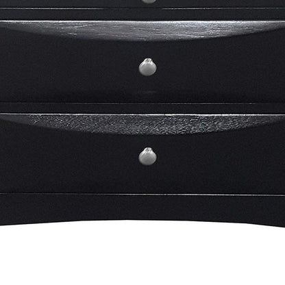 Black Three Drawer Nightstand