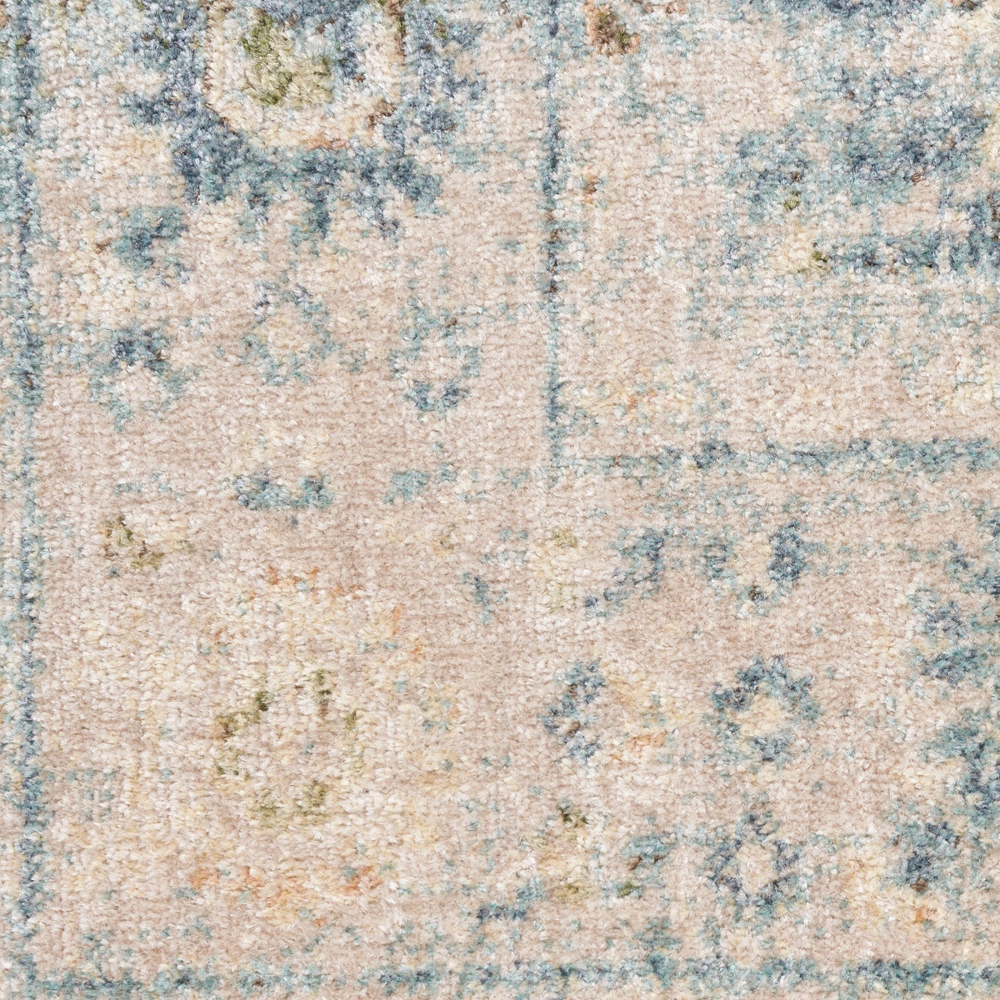 Nourison Astra Teal & Beige Pet Friendly Machine Washable Rug - Swatch