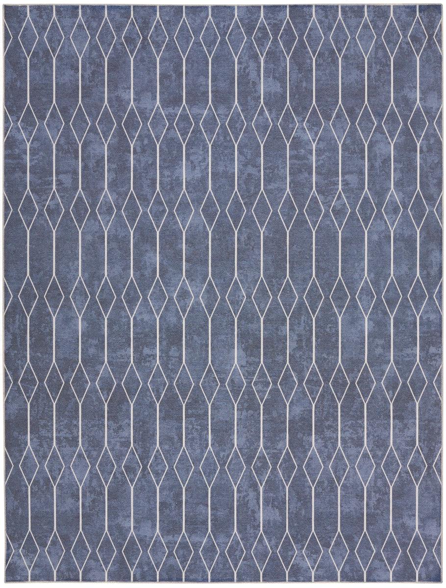 Nourison New Concept Navy Machine Washable Rug - 9'2" x 12'