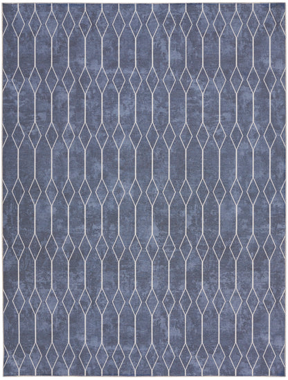 Nourison New Concept Navy Machine Washable Rug - 9'2" x 12'