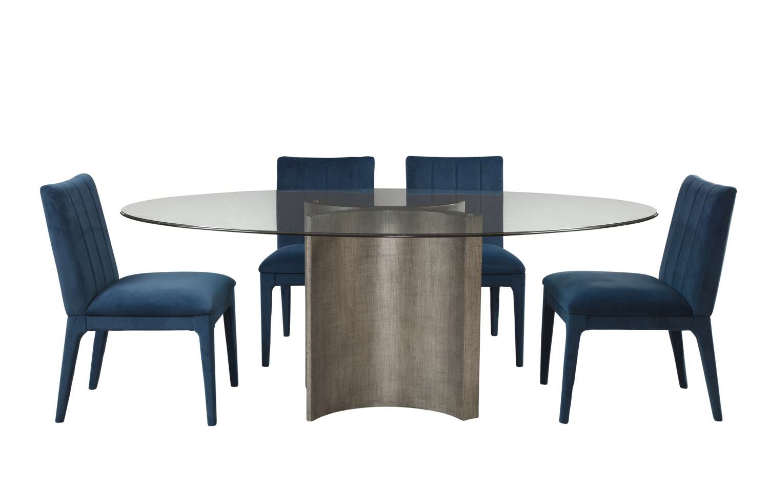 Symmetry Silver Dining Table - Straight On
