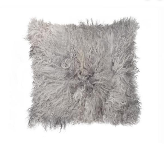 Gray Sheepskin Pillow