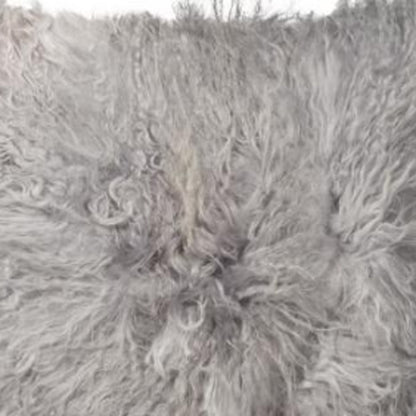 Gray Sheepskin Pillow