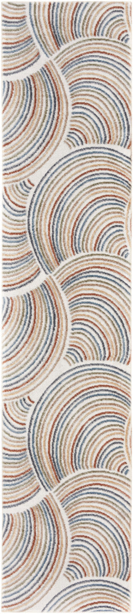 Nourison Astra Ivory & Multicolor Pet Friendly Machine Washable Rug - 2'2" x 8'