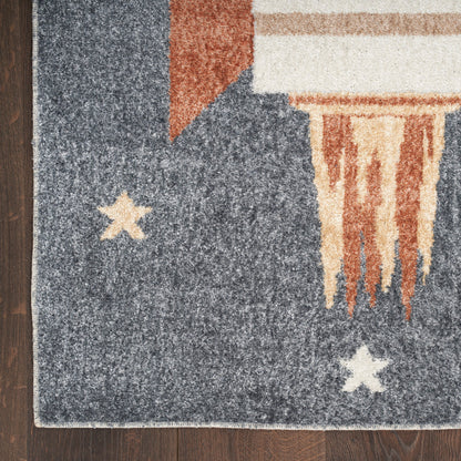 Nourison Astra Sky Blue Pet Friendly Machine Washable Rug - Corner
