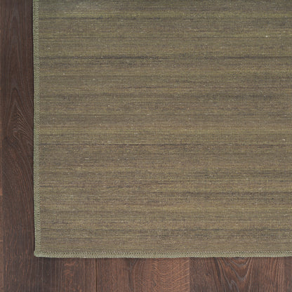 Nourison Essentials Loom Woven Green Machine Washable Rug - Corner