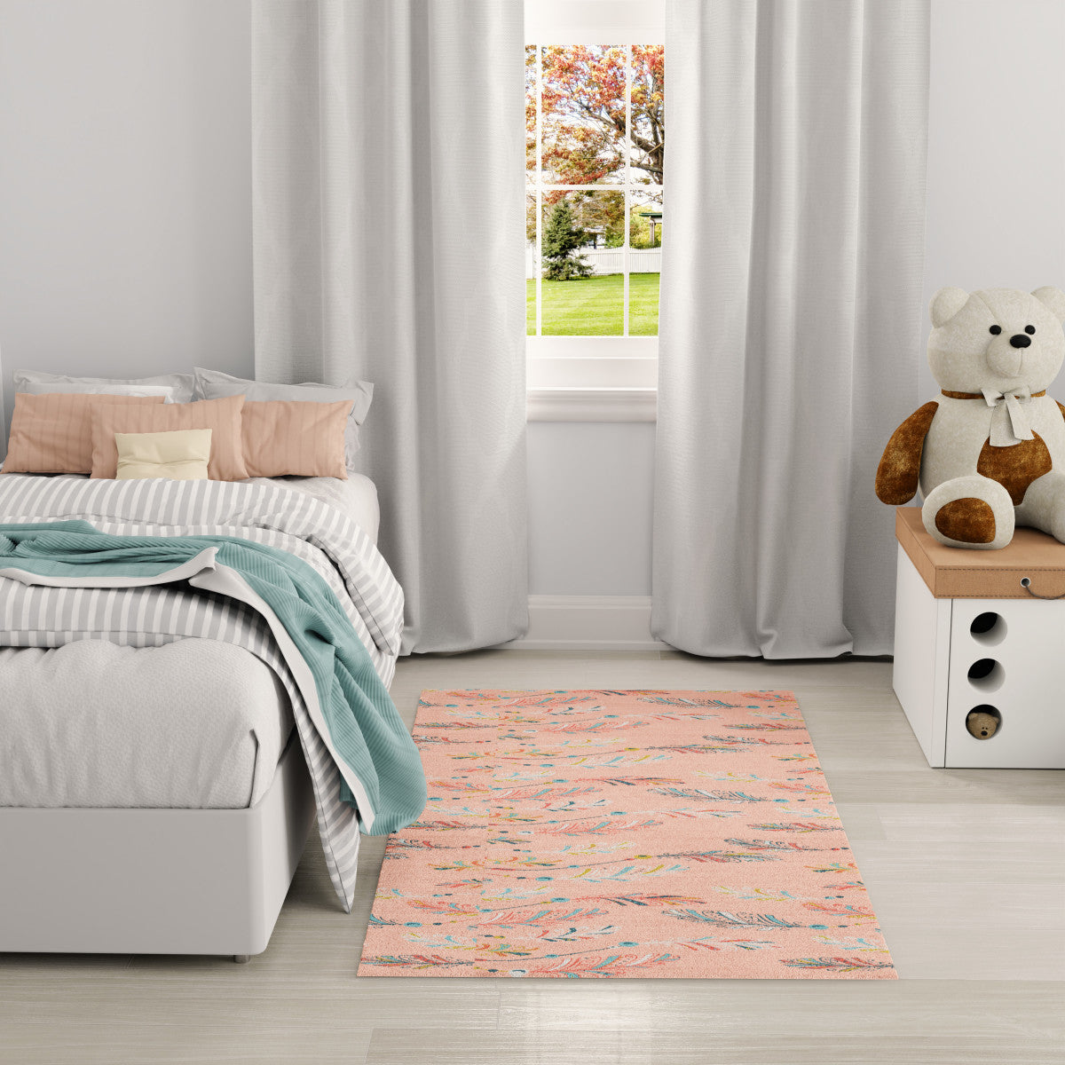 Nourison Imagination Pink & Multicolor Machine Washable Rug - Room Scene