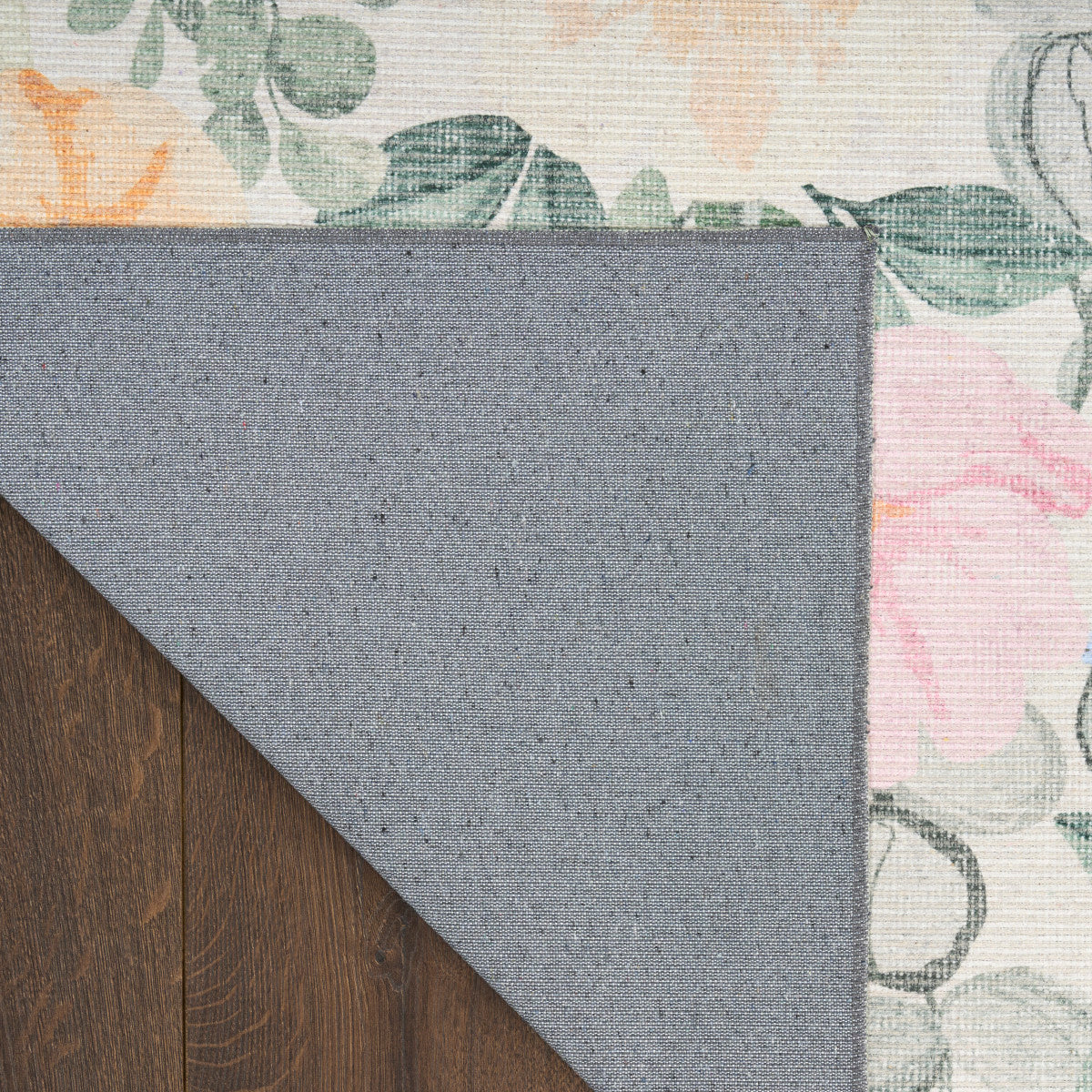 Nourison Botanical Ivory & Multicolor Machine Washable Rug - Corner