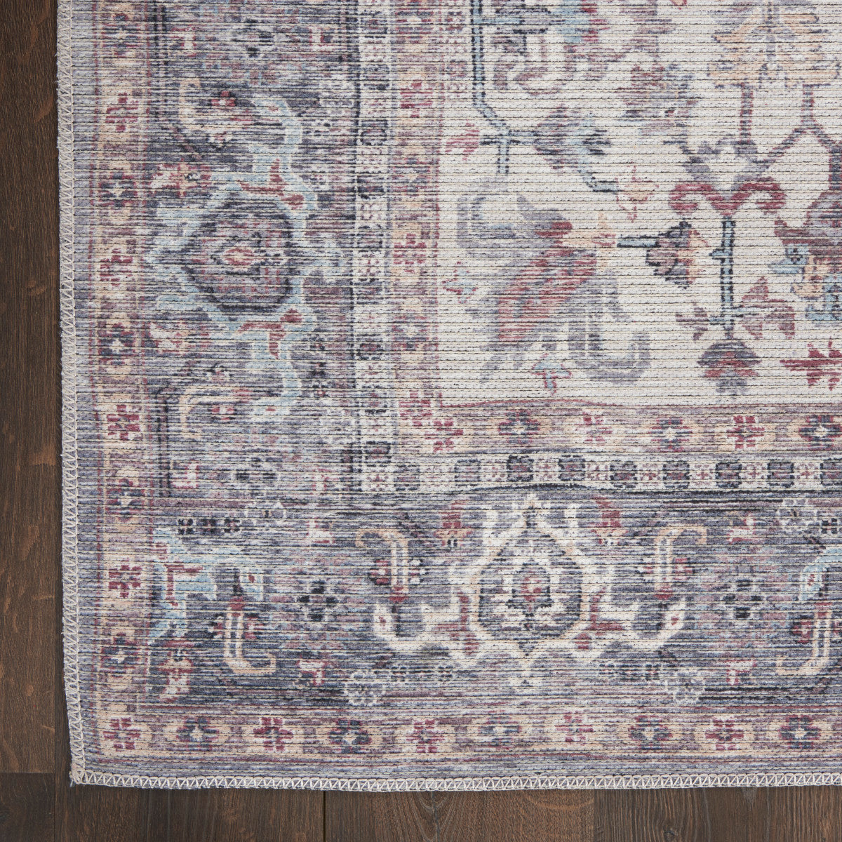Nourison New Concept Grey Machine Washable Rug - Corner