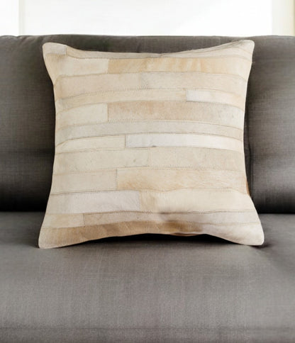 Tan Cowhide Pillow