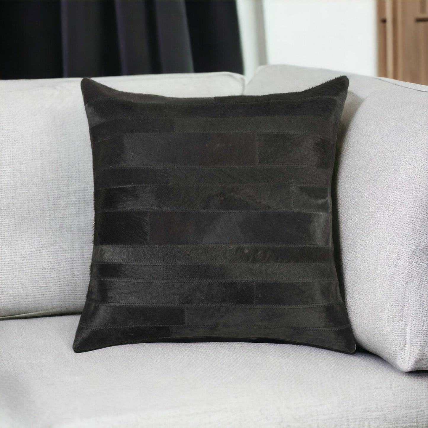 Black Cowhide Pillow