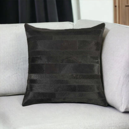 Black Cowhide Pillow