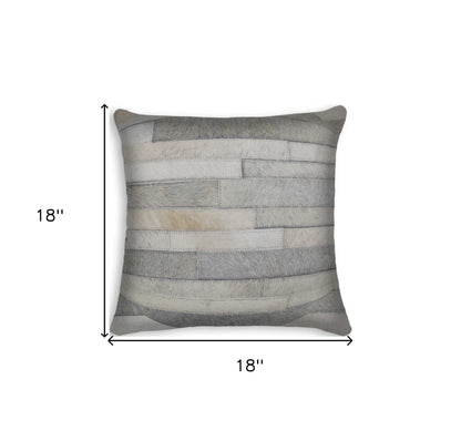 Gray Cowhide Pillow