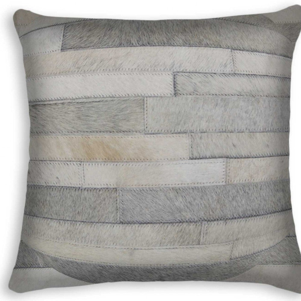 Gray Cowhide Pillow