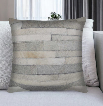 Gray Cowhide Pillow