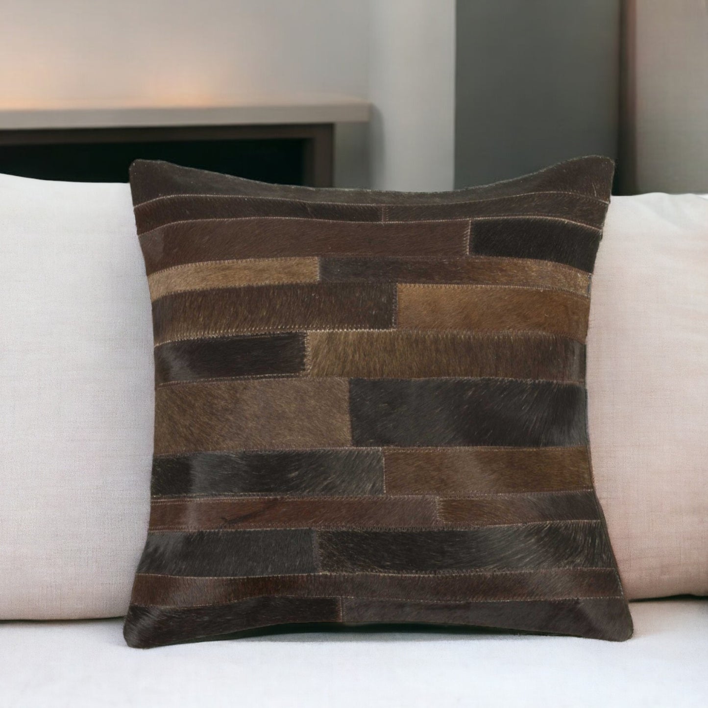 Chocolate Cowhide Pillow