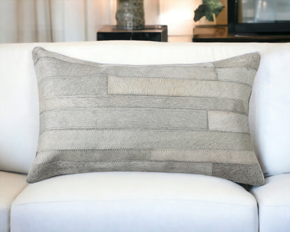 Gray Cowhide Pillow