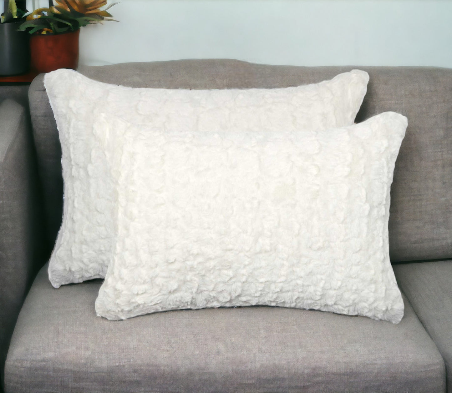 Ivory Faux Fur Pillow