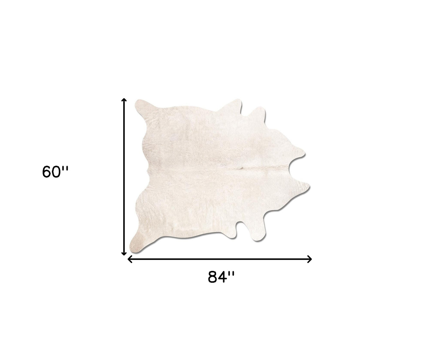5 x 7 Off White Cowhide  Rug