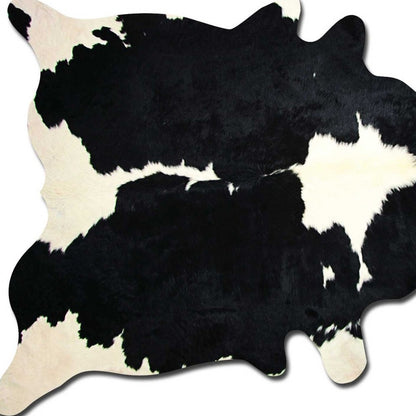 5 x 7 Black & White Cowhide Rug