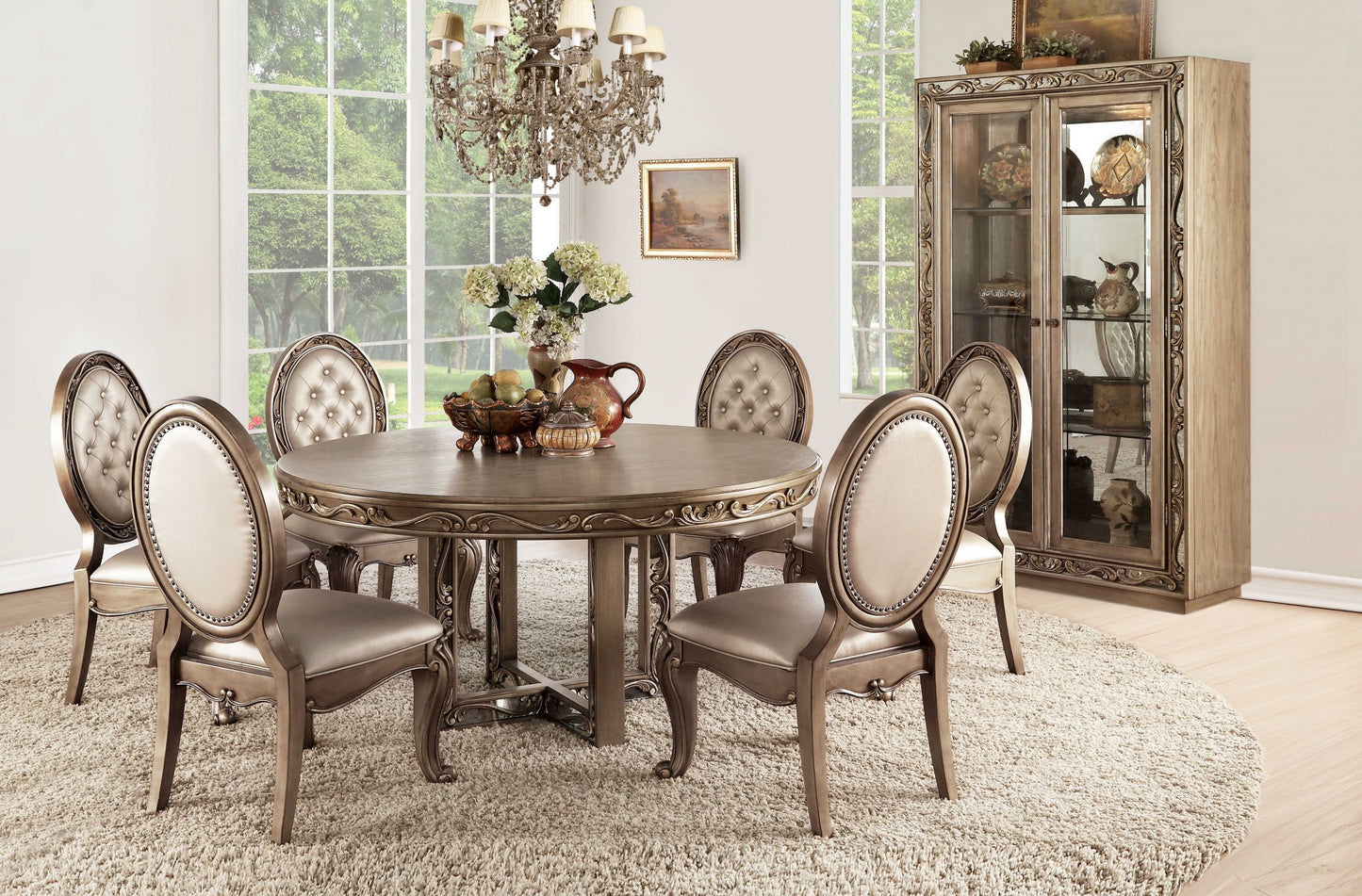 Antique Gold Poplar Dining Table