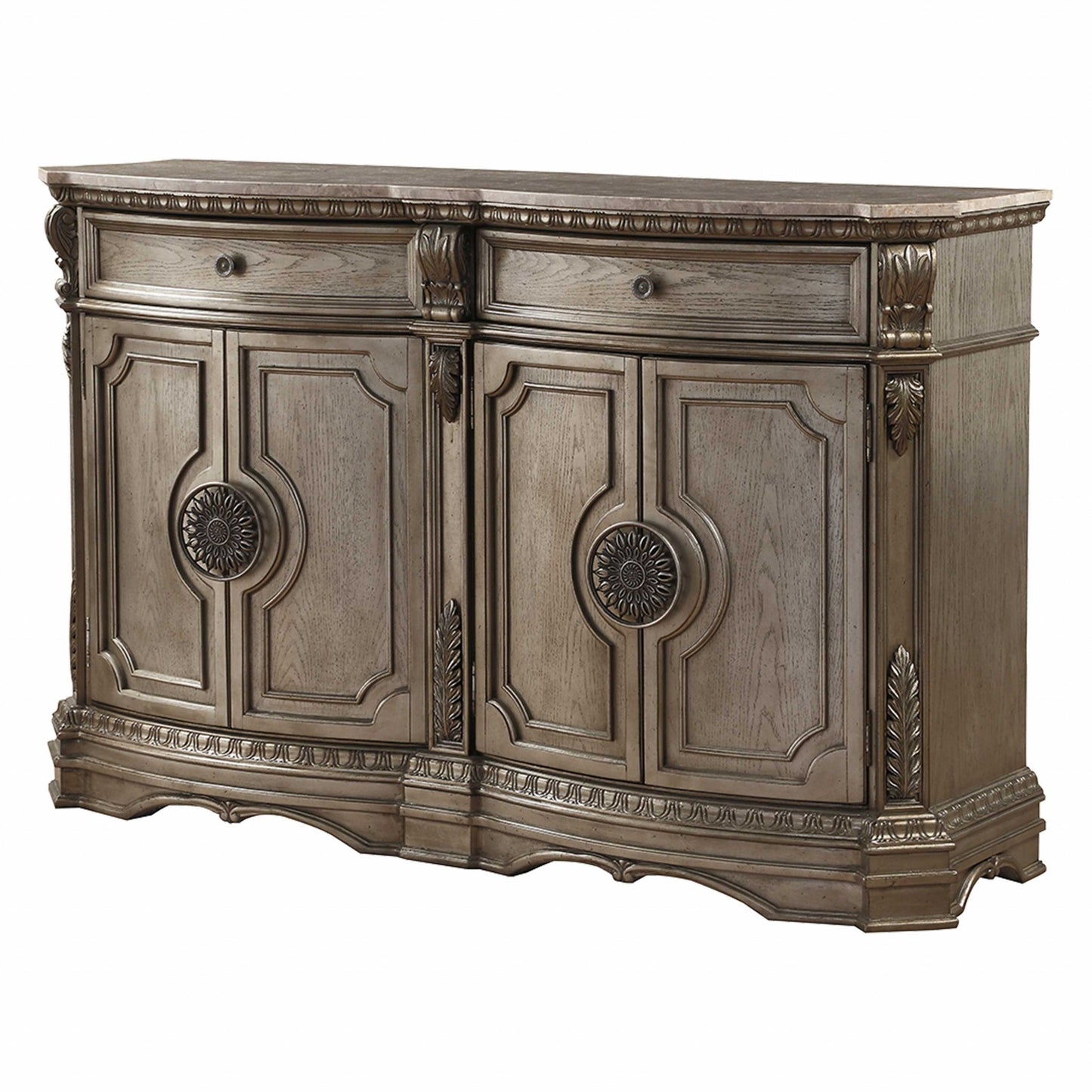 Champagne Solid Wood 2 Drawer Server