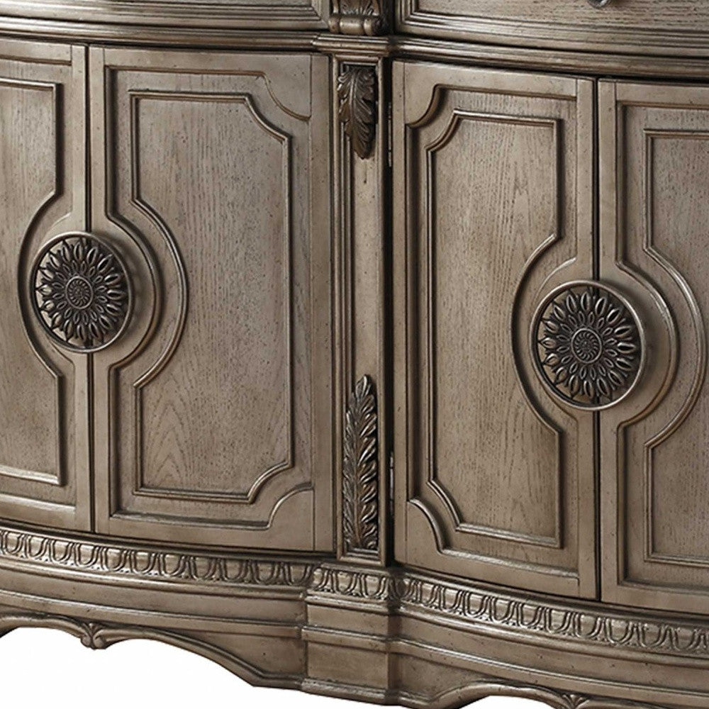 Champagne Solid Wood 2 Drawer Server
