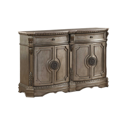 Champagne Solid Wood 2 Drawer Server