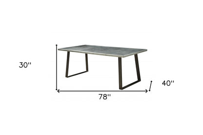 Silver And Gray Aluminum And Metal Sled Base Dining Table