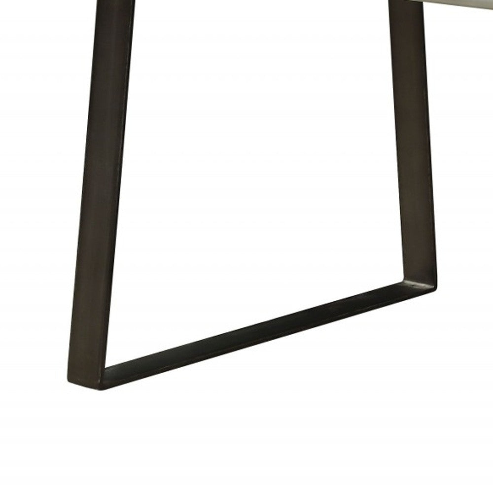 Silver And Gray Aluminum And Metal Sled Base Dining Table