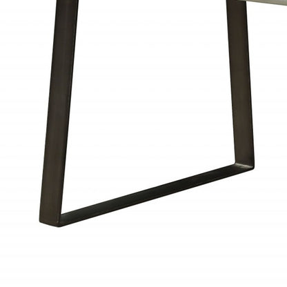 Silver And Gray Aluminum And Metal Sled Base Dining Table