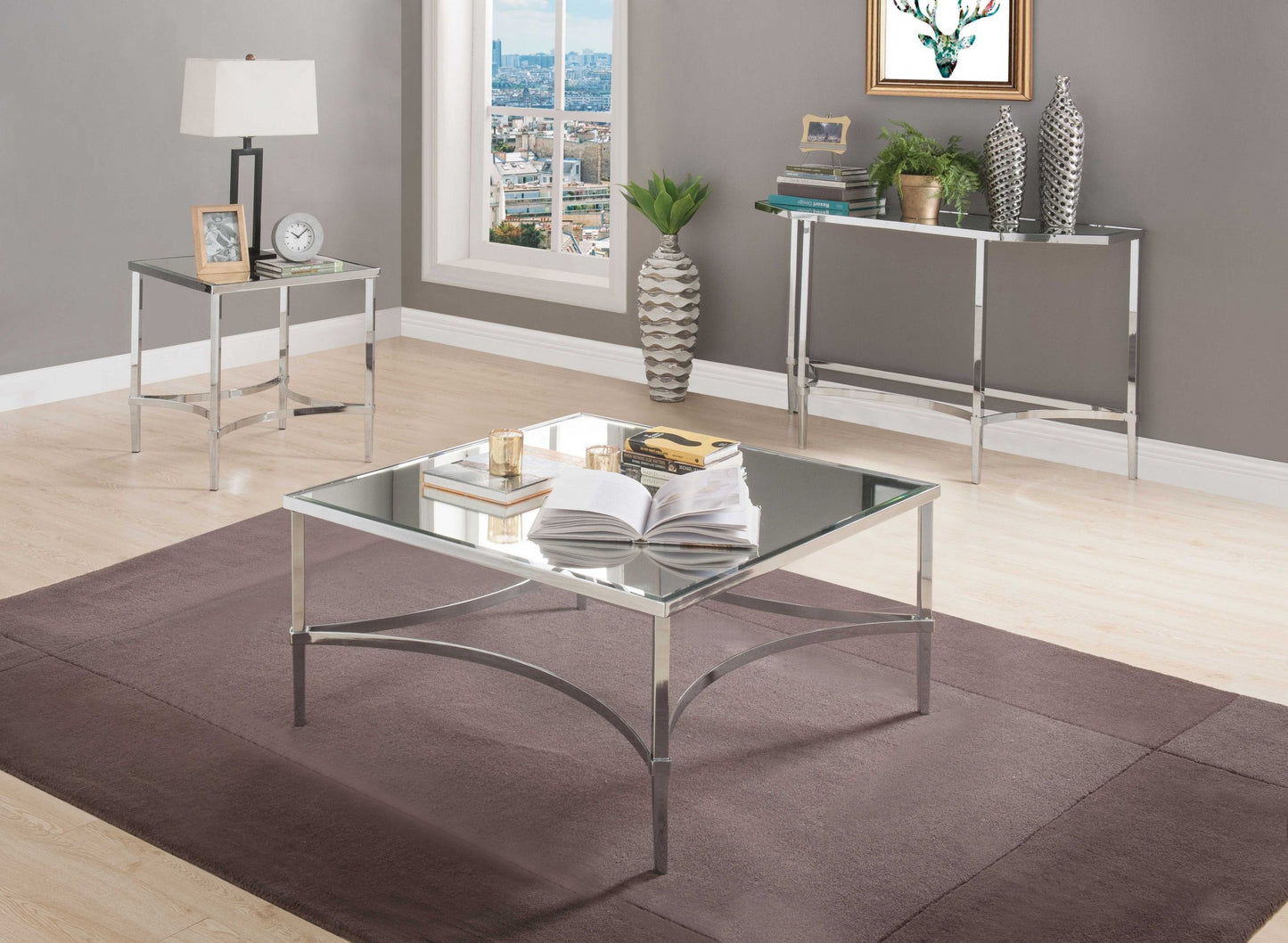 Chrome & Mirrored Coffee Table