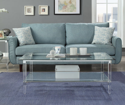 Clear Acrylic Chrome & Clear Glass Coffee Table