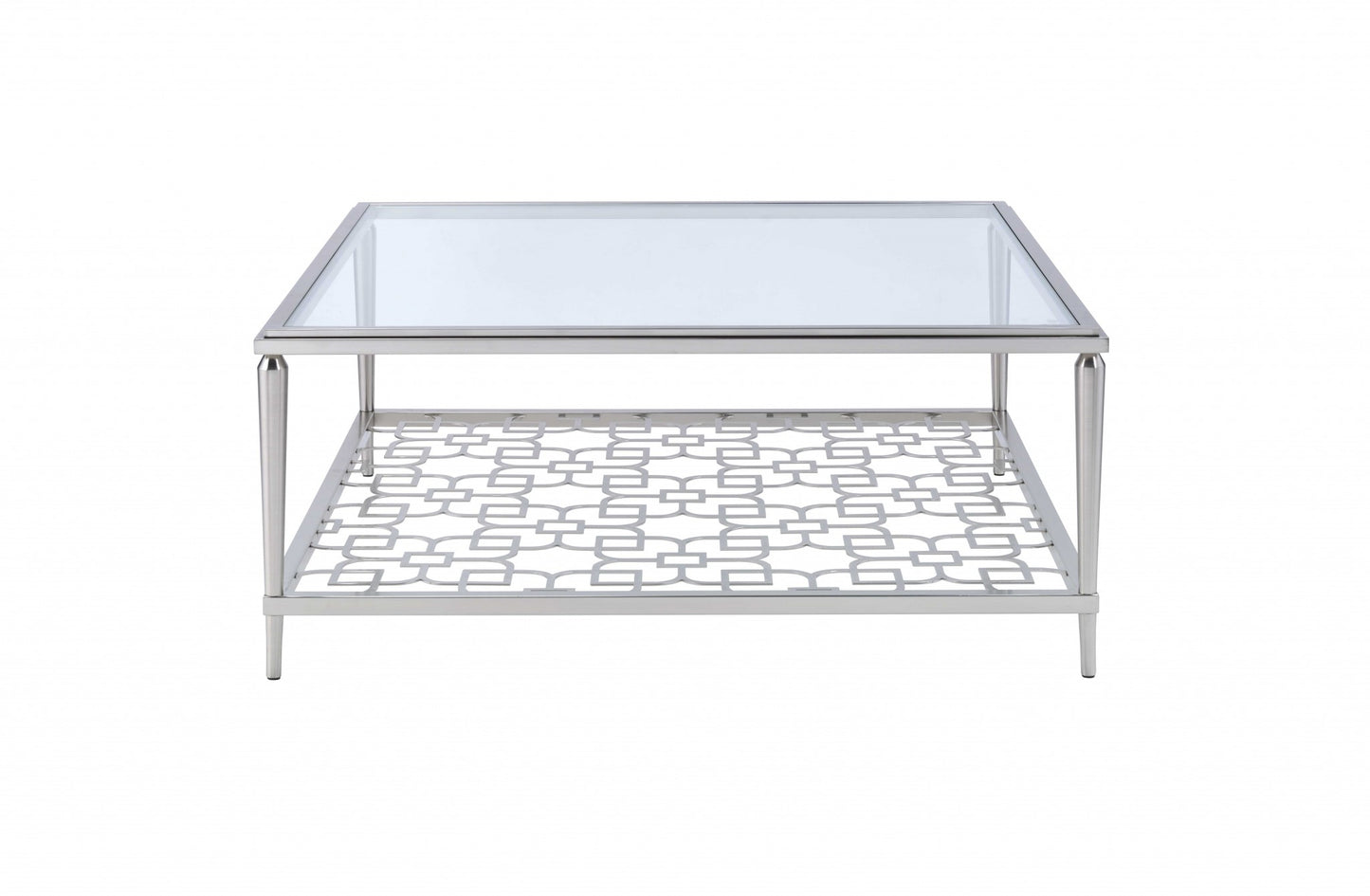 Nickel Clear Glass Coffee Table