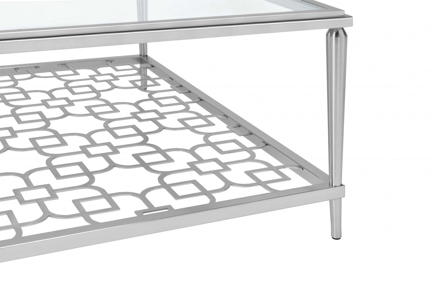 Nickel Clear Glass Coffee Table