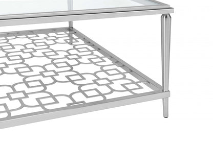 Nickel Clear Glass Coffee Table