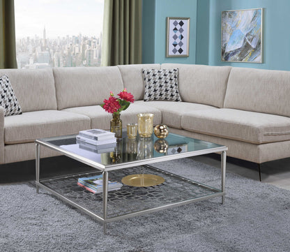 Nickel Clear Glass Coffee Table