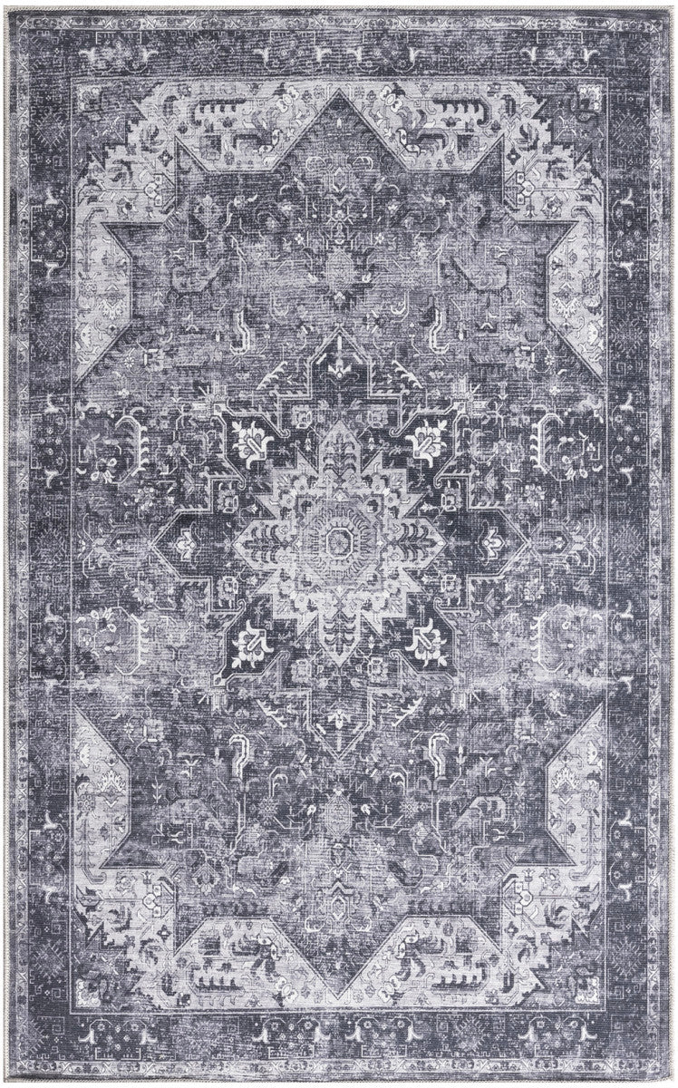 Nourison Charcoal & Grey Machine Washable Rug - 3' x 5'