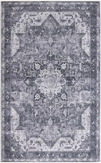 Nourison Charcoal & Grey Machine Washable Rug - 3' x 5'