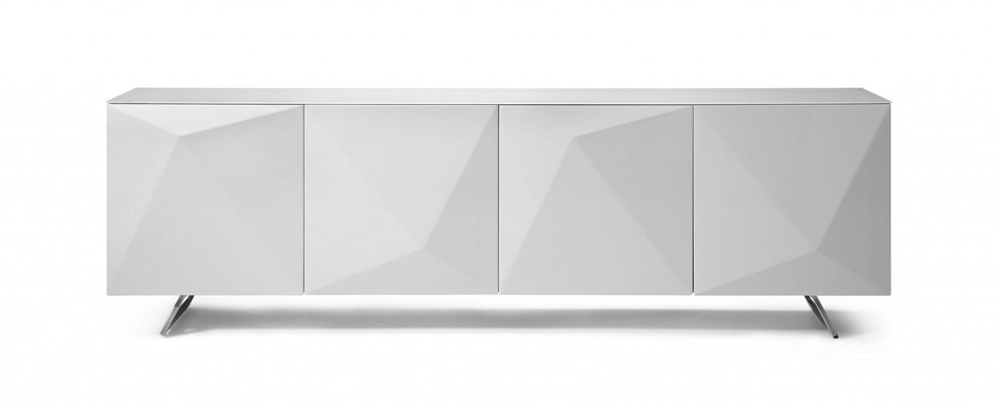 White Glass Solid Console Table