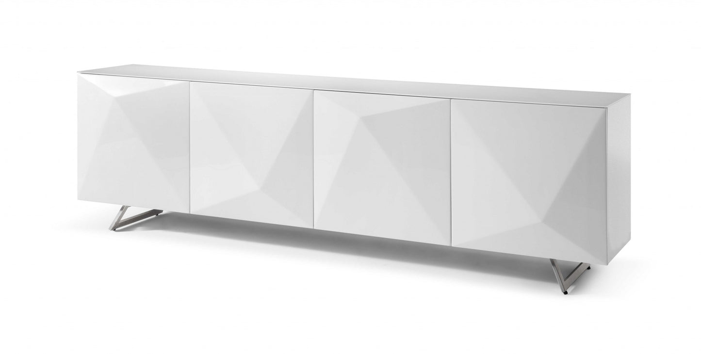 White Glass Solid Console Table