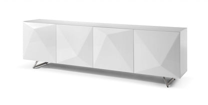 White Glass Solid Console Table