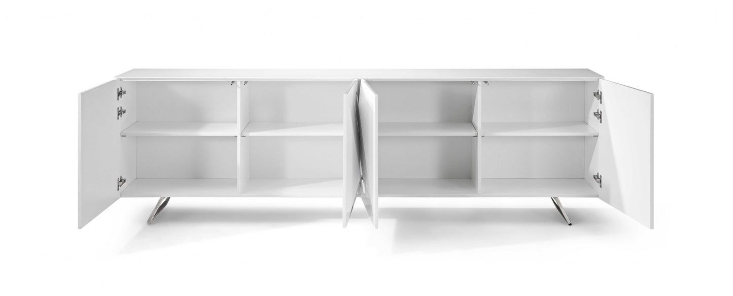 White Glass Solid Console Table