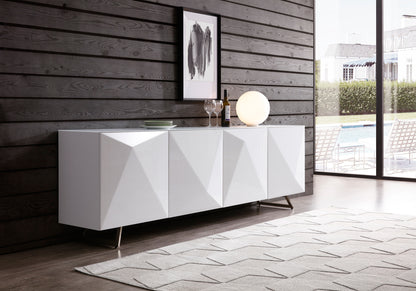 White Glass Solid Console Table