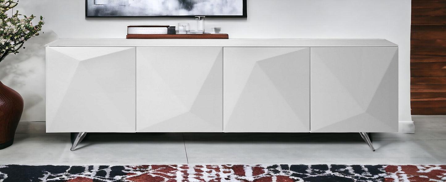 White Glass Solid Console Table