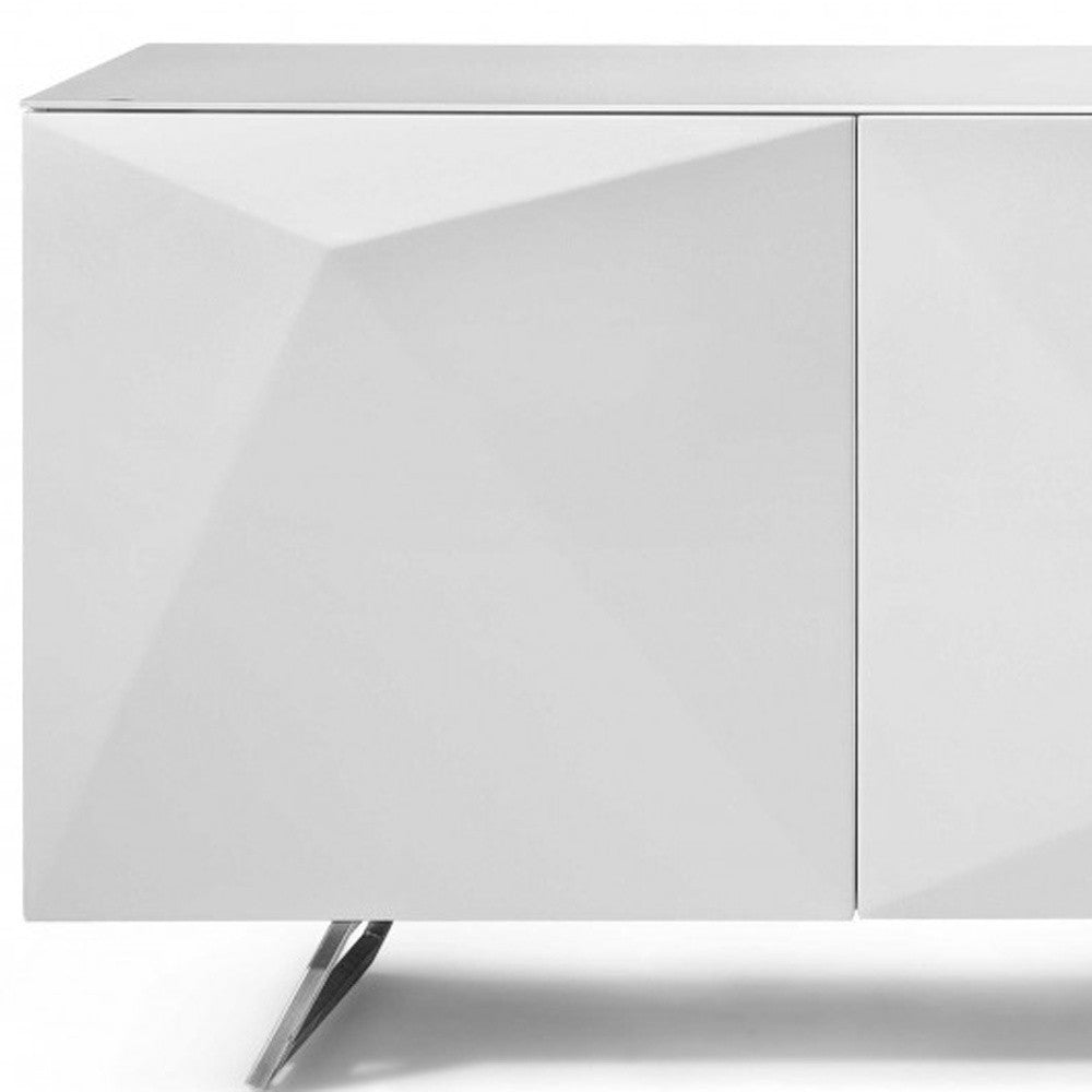 White Glass Solid Console Table