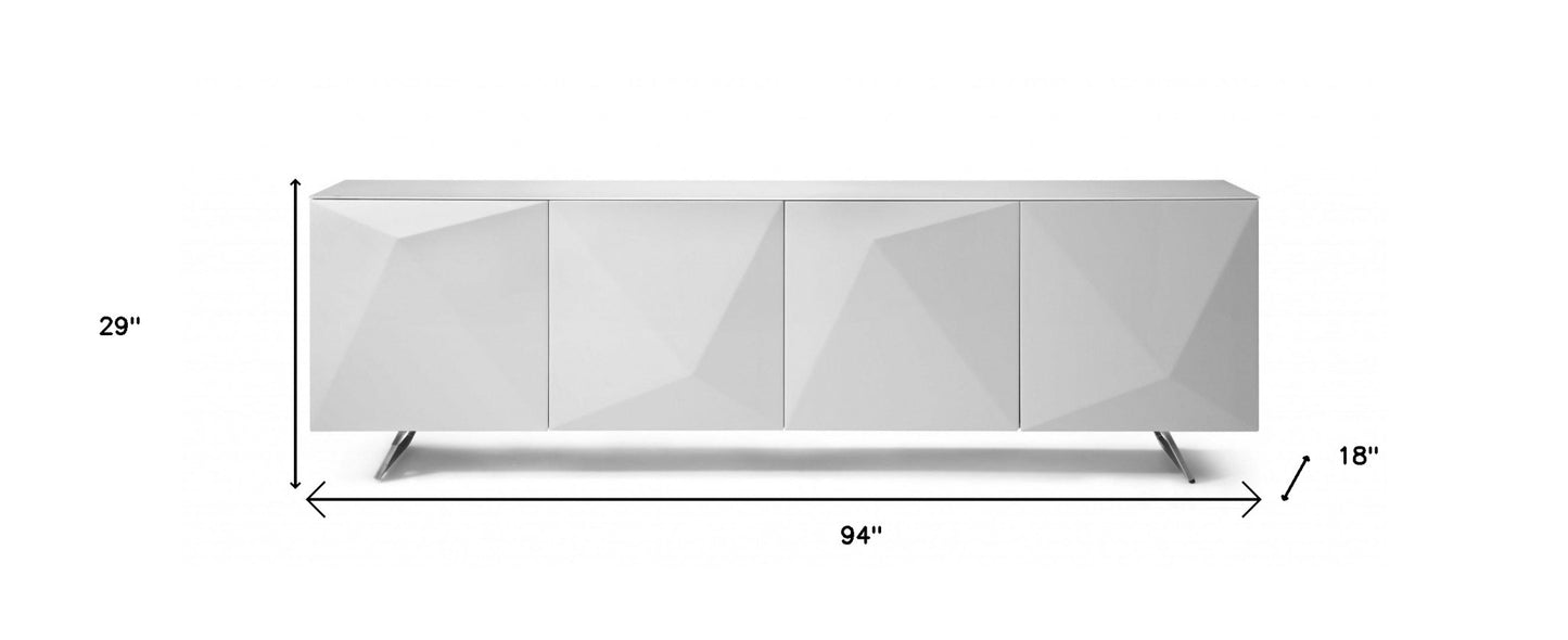 White Glass Solid Console Table